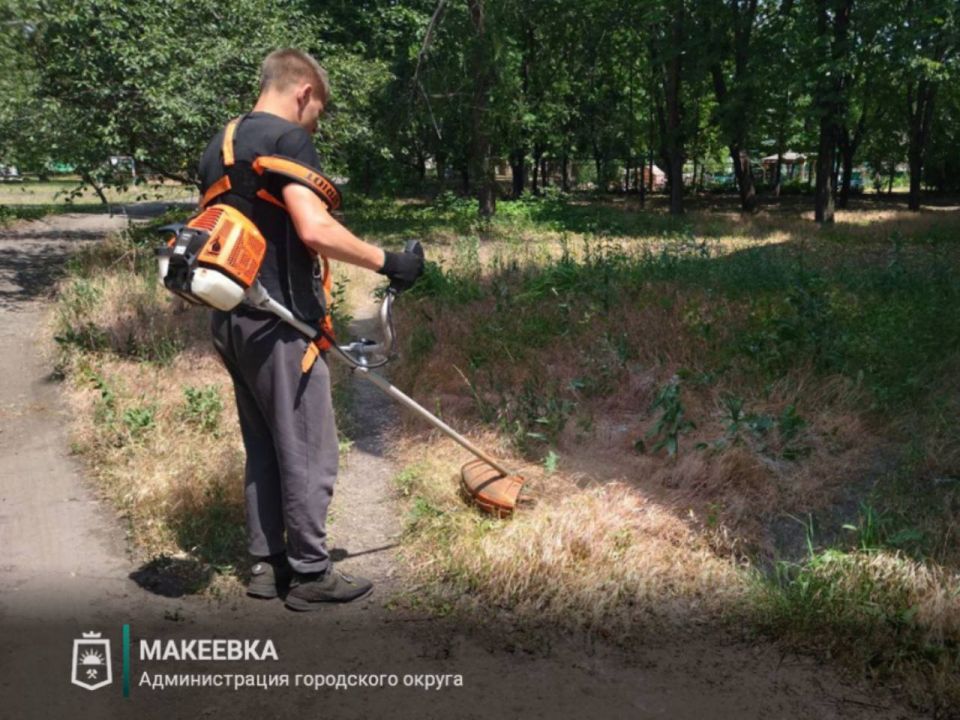 В Макеевке ведётся активная работа по покосу карантинных трав, в том числе на придомовых территориях В Макеевке ведётся активная работа по покосу карантинных трав, в том числе на придомовых территориях
