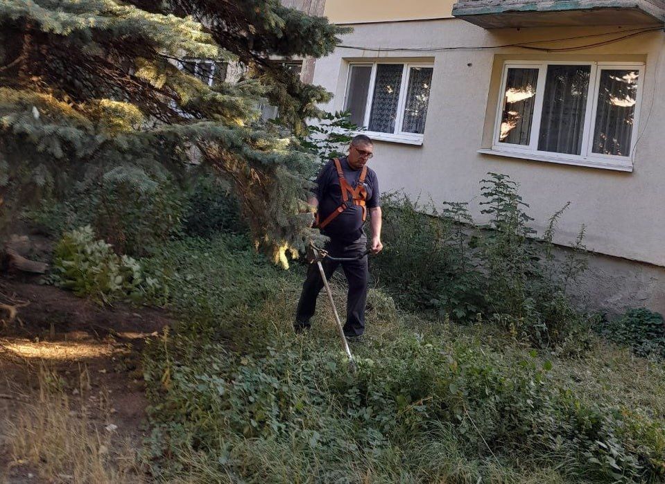 Сегодня, 15 сентября, в Кировском внутригородском районе города Макеевки продолжаются работы по покосу сорных и карантинных трав