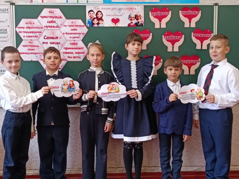 Сегодня, 13 октября 2025 года, в ходе внеурочного занятия «Разговоры о важном» учащиеся 1-11 классов общеобразовательных учреждений городского округа Макеевка искали ответы на вопрос «Как понять друг друга разным поколениям?»