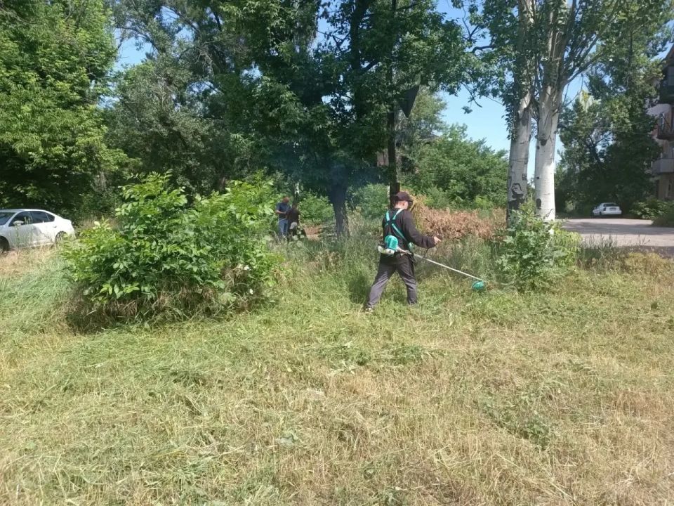 В Горняцком районе активно ведется работа по покосу сорной и карантинной травы, и сегодня в центре внимания — преображение главной транспортной артерии района, проспекта Генерала Данилова В Горняцком районе активно ведется работа по покосу сорной и карантинной травы, и сегодня в центре внимания — преображение главной транспортной артерии района, проспекта Генерала Данилова