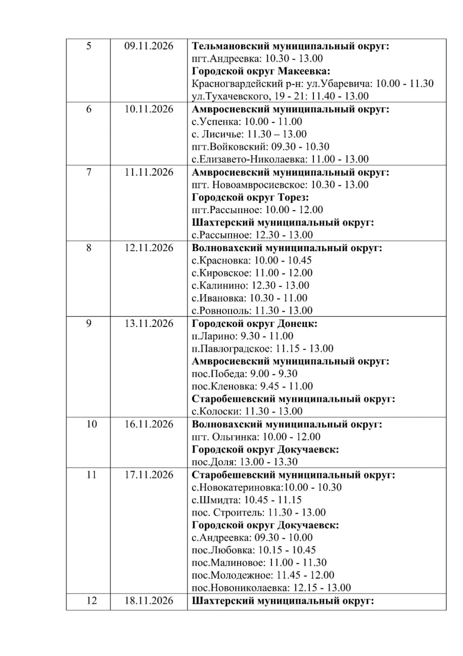 Минздрав ДНР утвердил график выездов автоаптеки на ноябрь